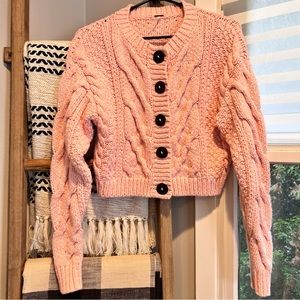 Free People Bonfire Cardi Cotton Cropped Cardigan